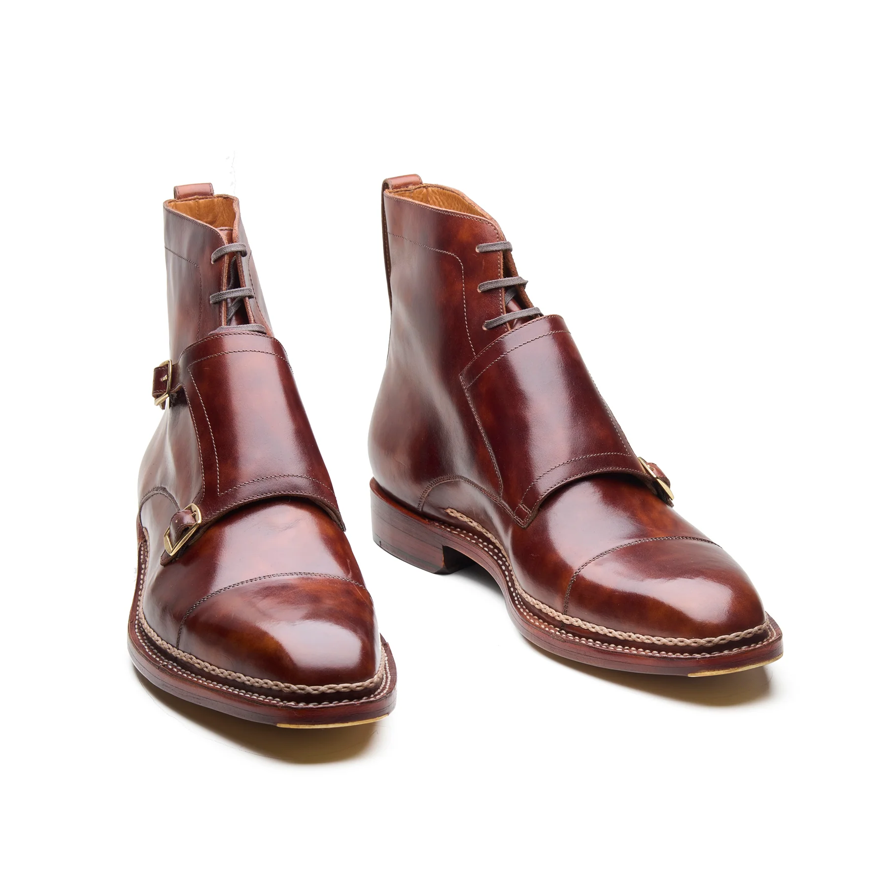 Knight, Double Monk Boot - Chestnut Museum Calf | Hand Welted New Age - Image 3