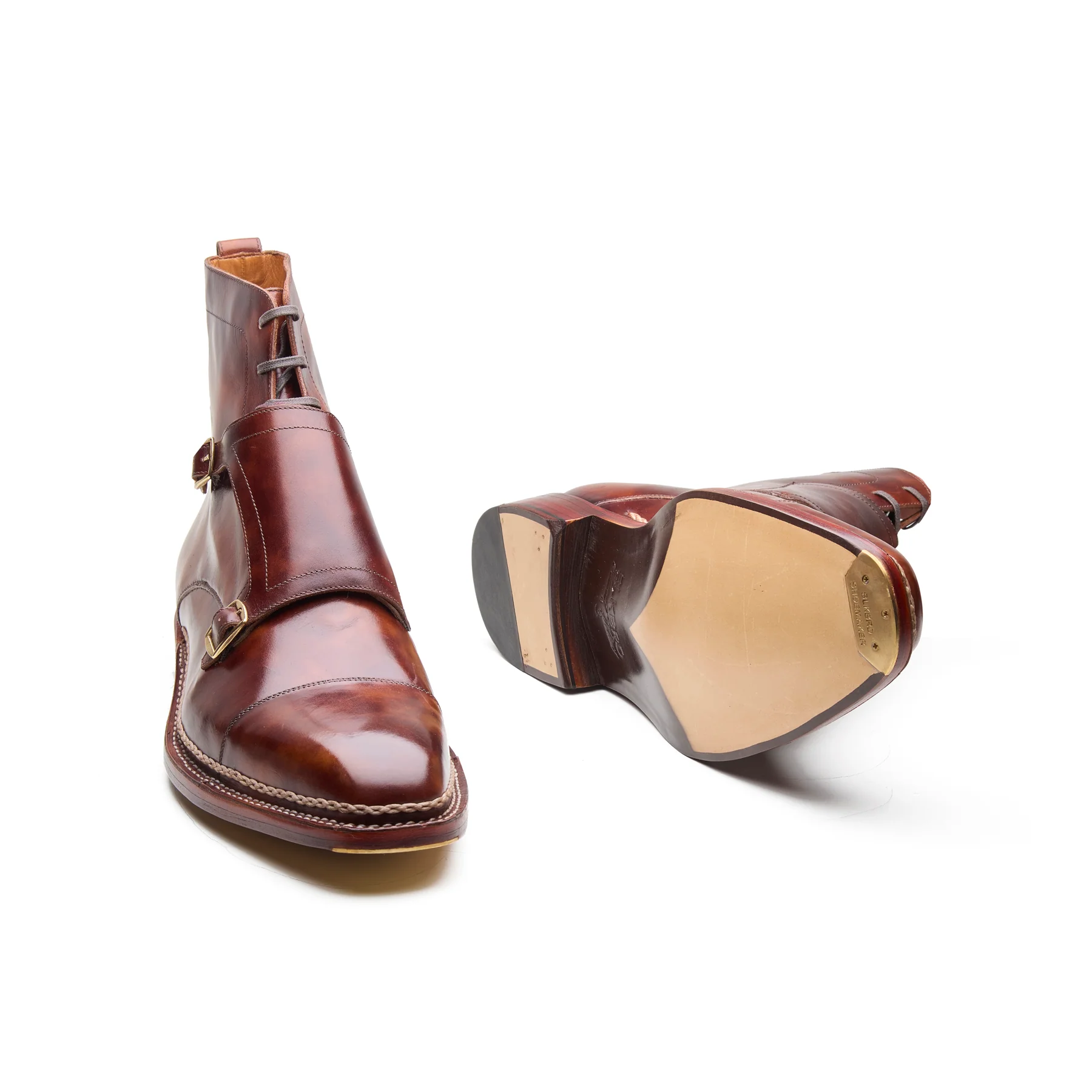 Knight, Double Monk Boot - Chestnut Museum Calf | Hand Welted New Age - Image 4