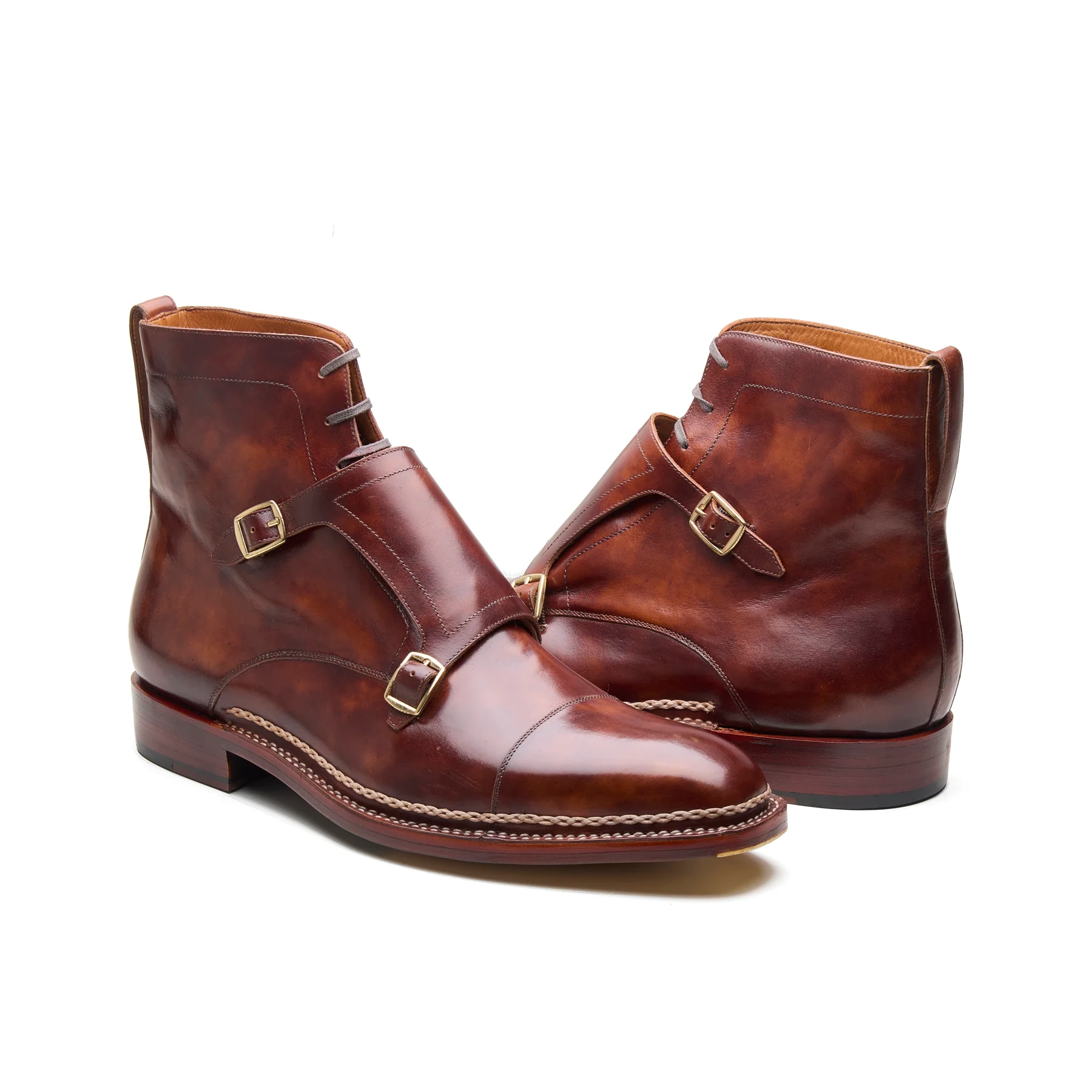 Knight, Double Monk Boot - Chestnut Museum Calf | Hand Welted New Age - Image 5
